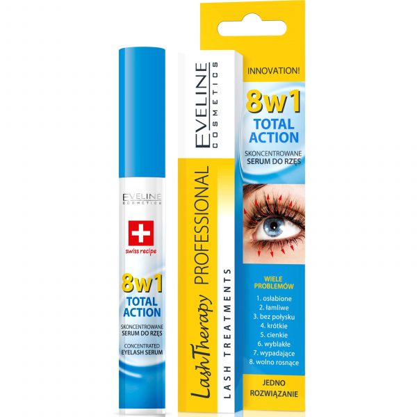 Eveline Cosmetics Lash Therapy Total Action Eyelash Serum 8in1 9,6 ml